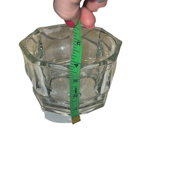 VINTAGE INDIANA GLASS OCTOGON CANDY BOWL DISH with LID - CLEAR GLASS - 5" TALL - Picture 7 of 9